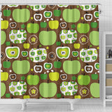 Green Apple Pattern Shower Curtain Fulfilled In US