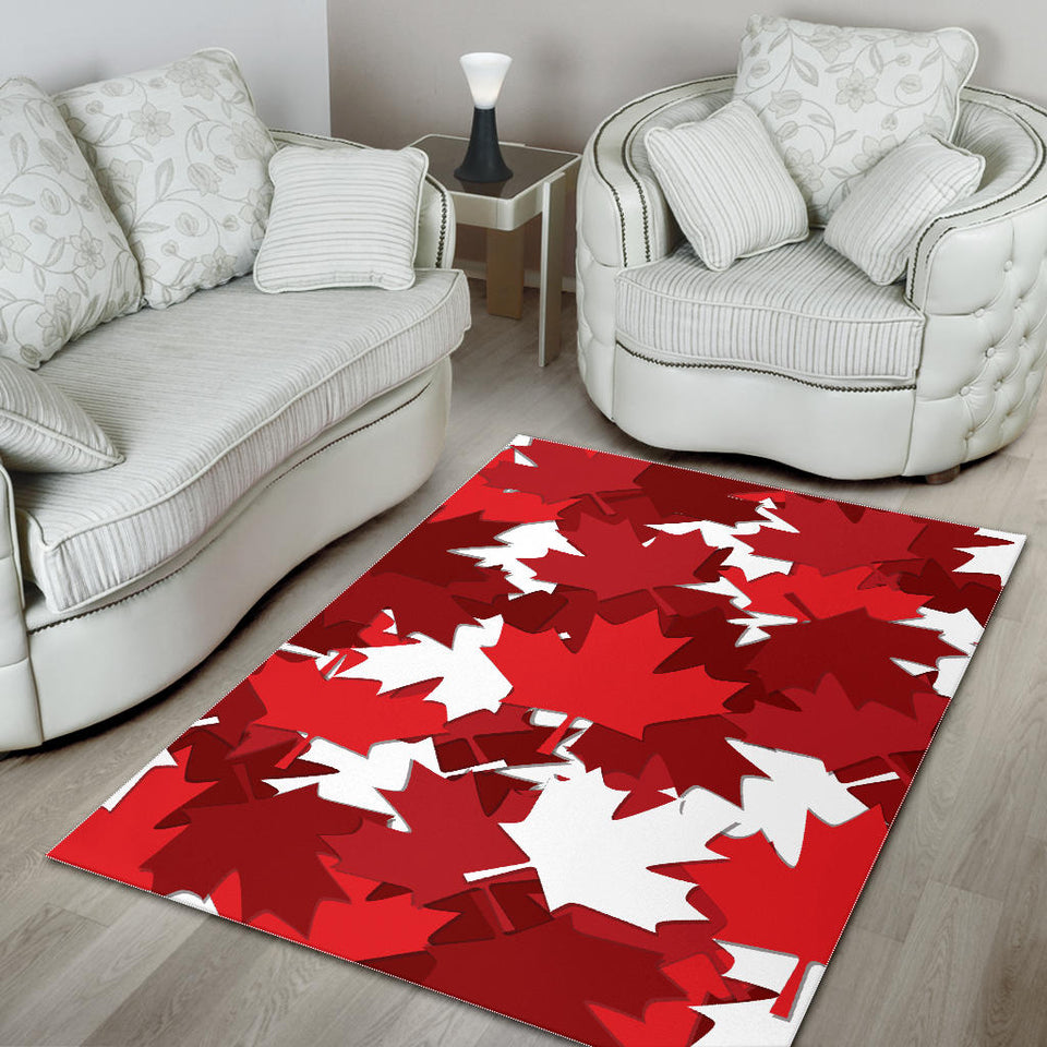 Canadian Maple Leaves Pattern Area Rug