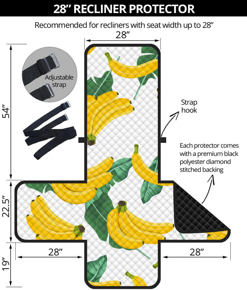 Banana and Leaf Pattern Recliner Cover Protector