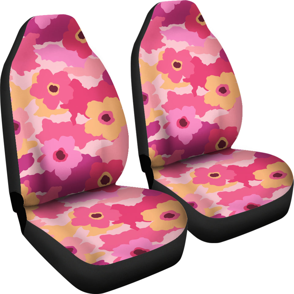 Pink Camo Camouflage Flower Pattern Universal Fit Car Seat Covers