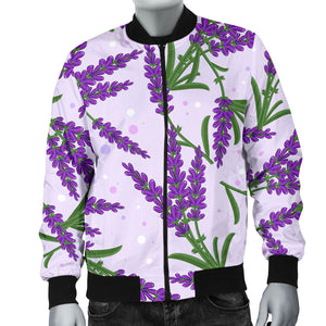 Lavender Pattern Men Bomber Jacket