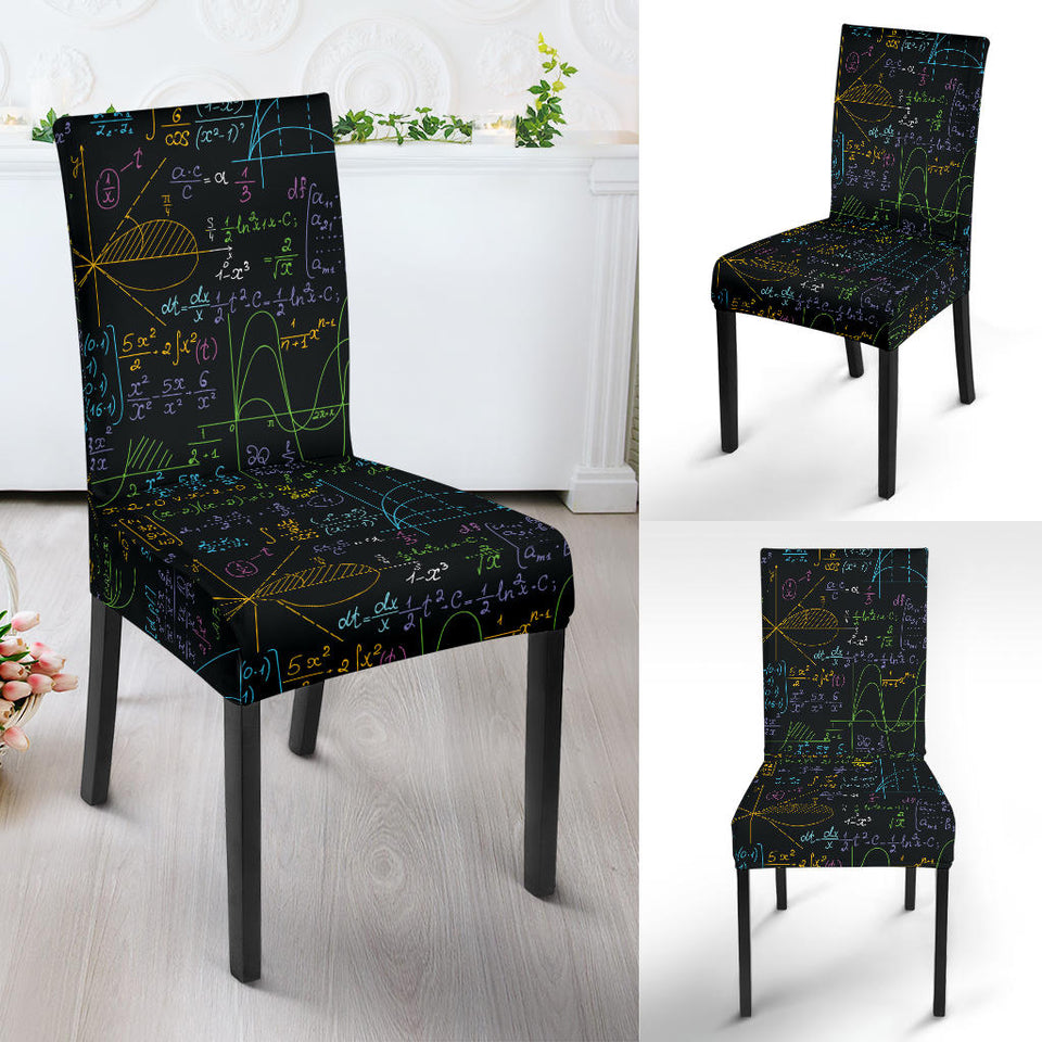 Math Pattern Print Design 04 Dining Chair Slipcover