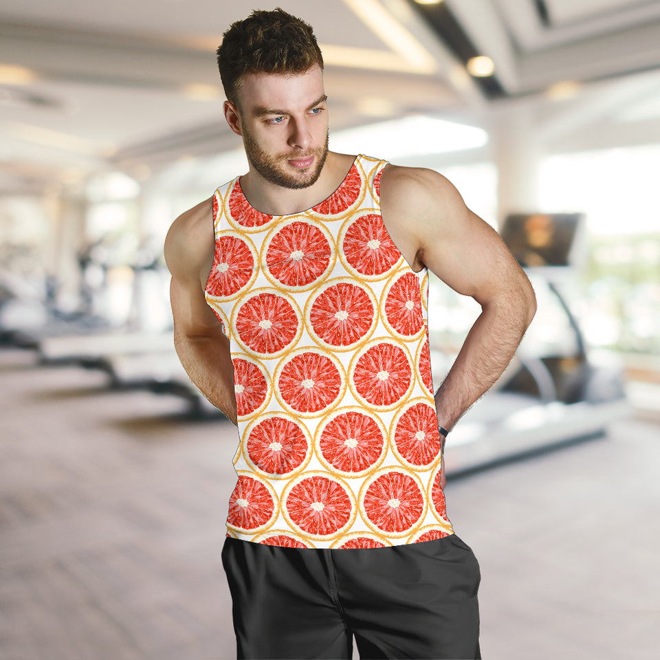 Sliced Grapefruit Pattern Men Tank Top