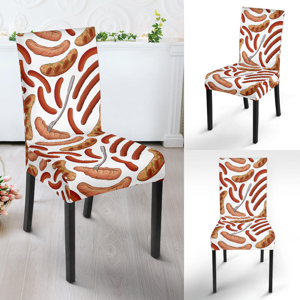 Sausage Pattern Print Design 05 Dining Chair Slipcover