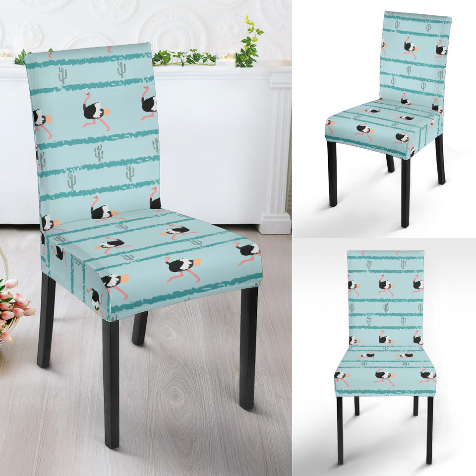Ostrich Pattern Print Design 04 Dining Chair Slipcover