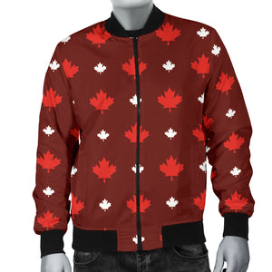 Canadian Maple Leaves Pattern background Men Bomber Jacket