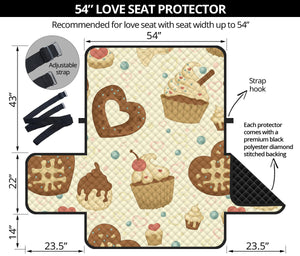 Cake Pattern Loveseat Couch Cover Protector