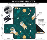 Corgi Astronaut Pattern Loveseat Couch Cover Protector