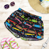 Skate Board Pattern Print Design 03 Women Shorts