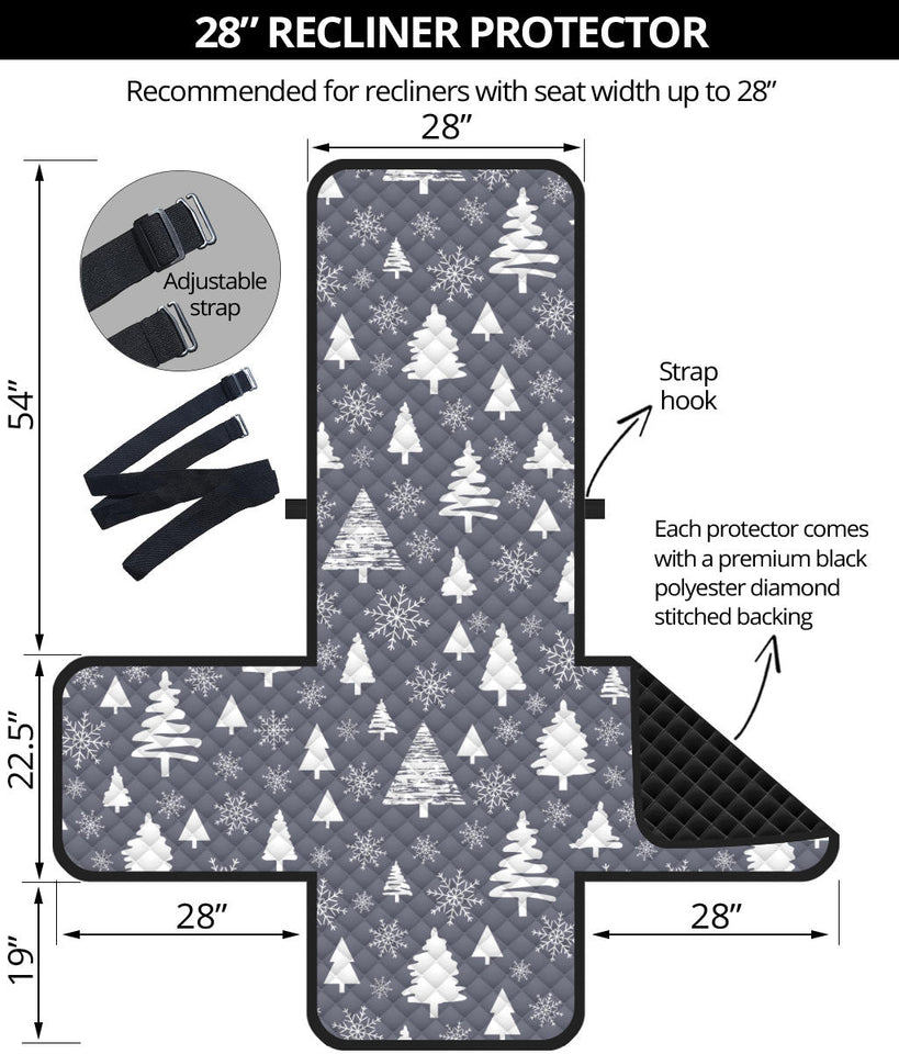 Snowflake Chirstmas Pattern Recliner Cover Protector