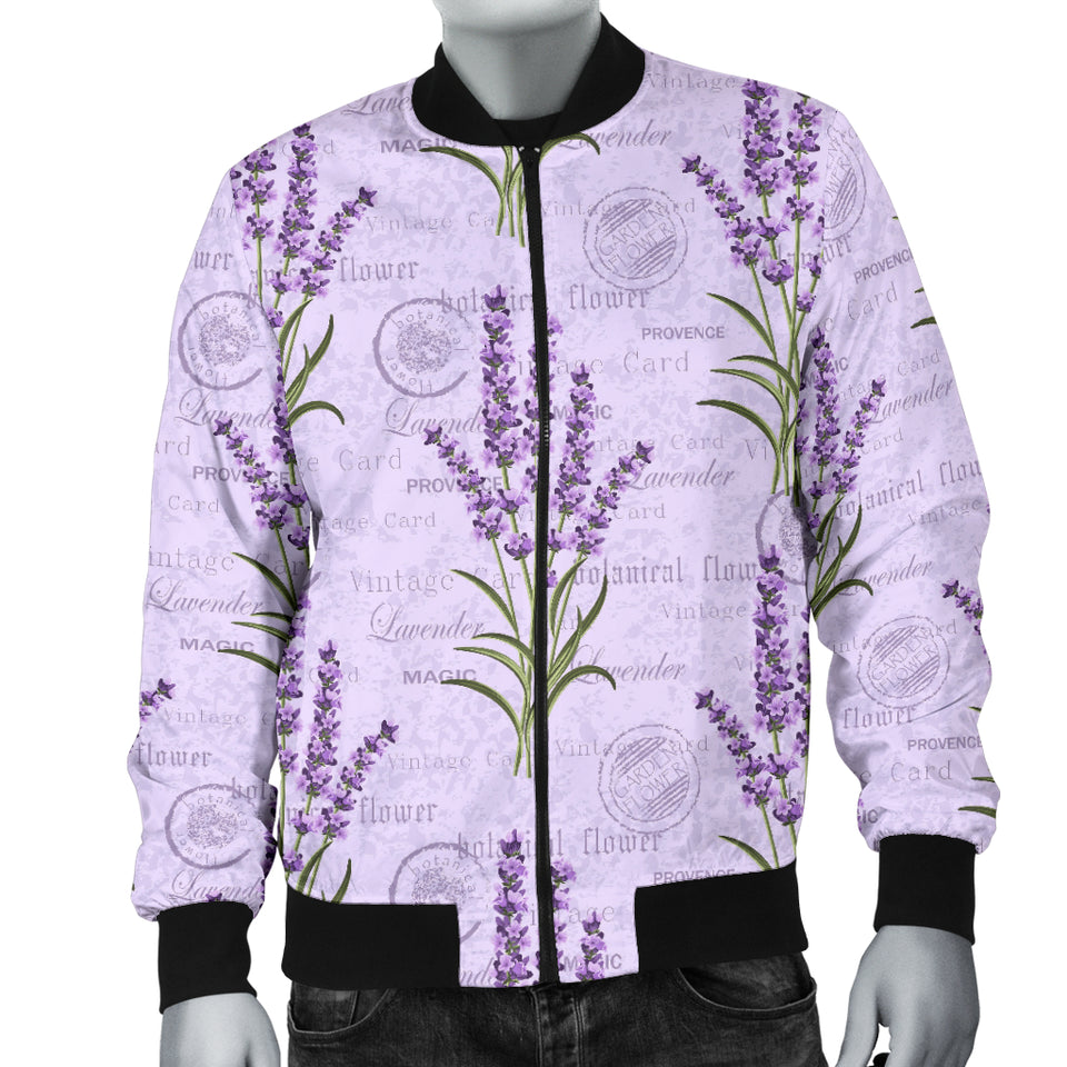 Lavender Pattern Background Men Bomber Jacket