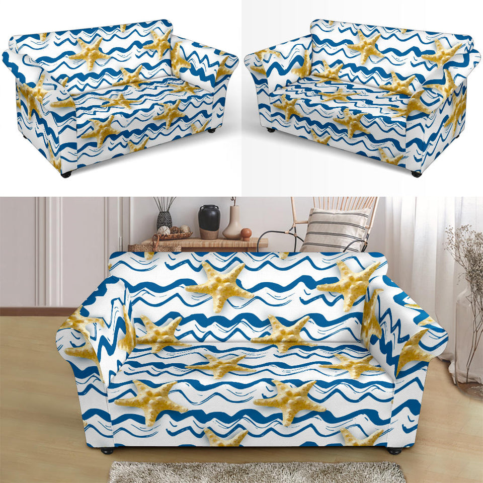 Starfish Pattern Loveseat Couch Slipcover