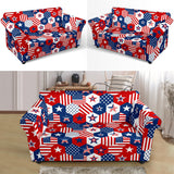 USA Star Hexagon Pattern Loveseat Couch Slipcover