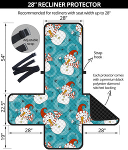 Snowman Chirstmas Pattern Recliner Cover Protector