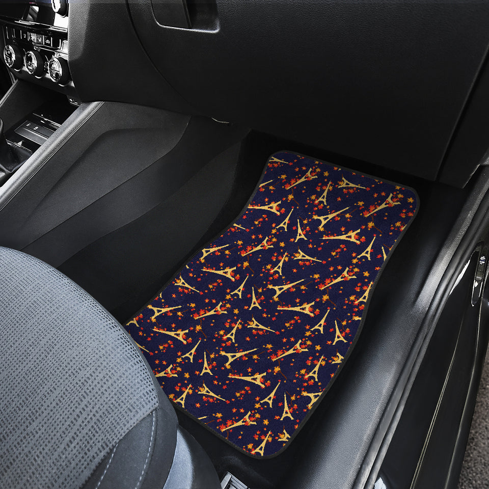 Eiffel Tower Pattern Print Design 02 Front and Back Car Mats