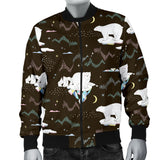 Polar Bear Pattern Background Men Bomber Jacket