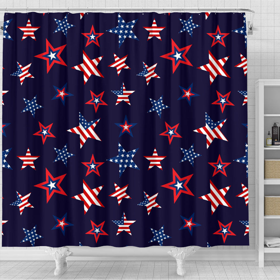 USA Star Pattern Theme Shower Curtain Fulfilled In US