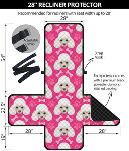 Poodle Pattern Pink background Recliner Cover Protector