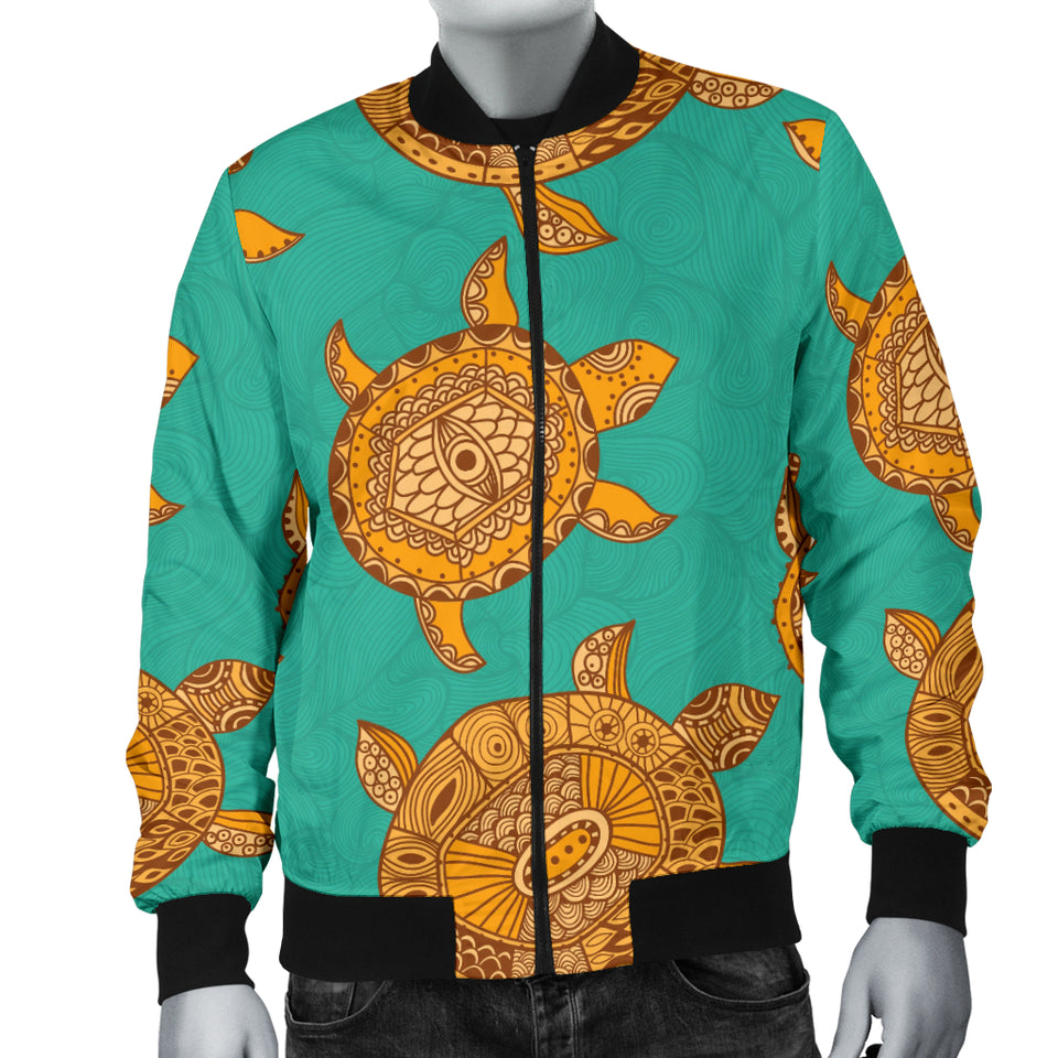 Sea Turtle Tribal Aboriginal Pattern Men Bomber Jacket