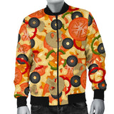 Pizza Texture Pattern Men Bomber Jacket