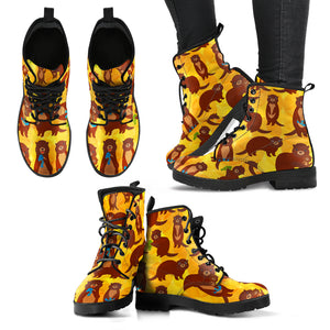 Otter Pattern Leather Boots