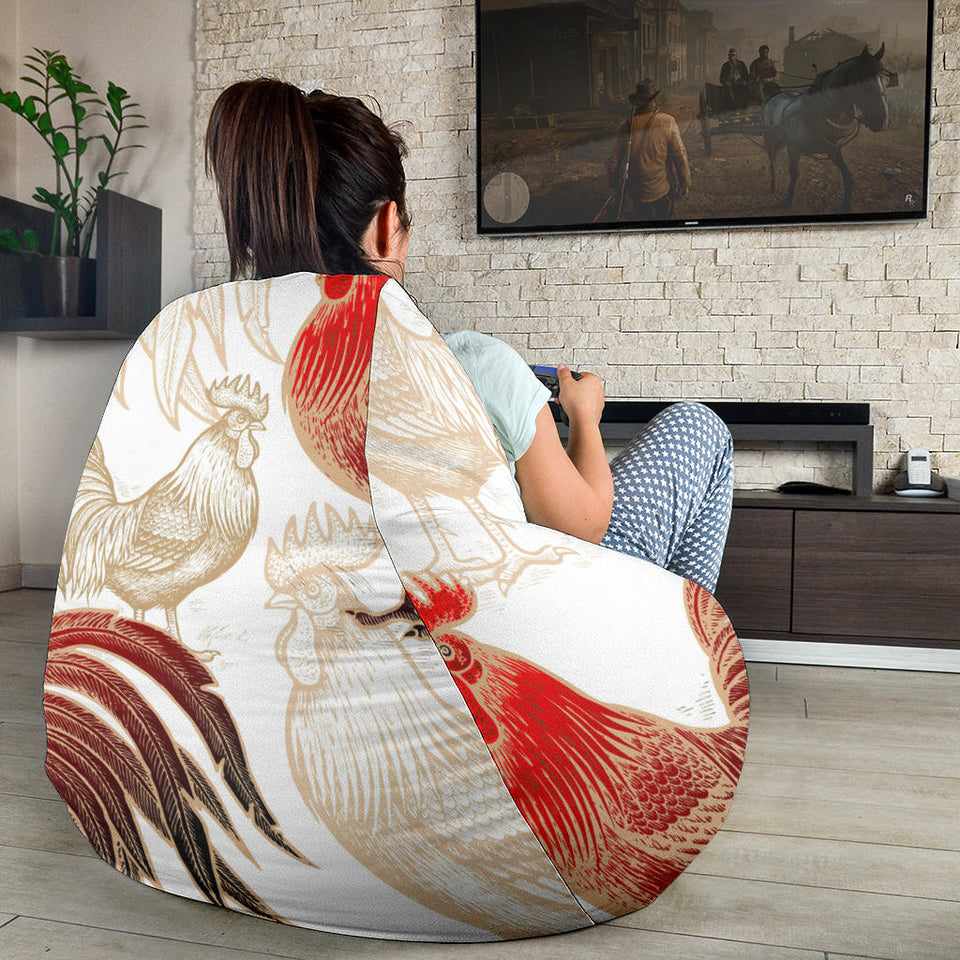 Rooster Chicken Pattern Bean Bag Cover