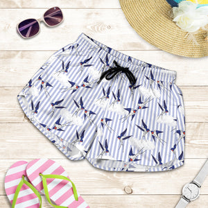 Swallow Pattern Print Design 03 Women Shorts
