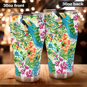 Colorful Peacock Pattern Tumbler