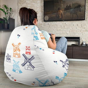 Hand Drawn Windmill Pattern Bean Bag Cover