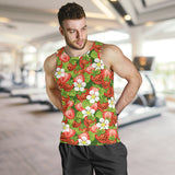 Strawberry Leaves Flower Pattern Men Tank Top