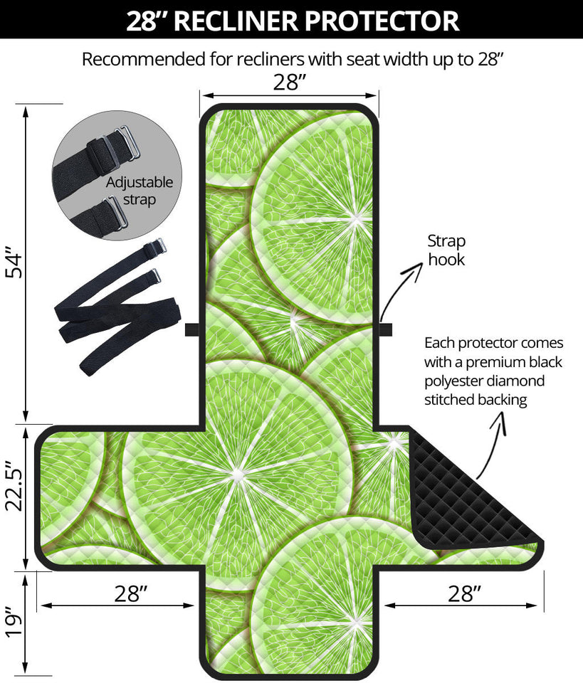 Sliced Lime Pattern Recliner Cover Protector