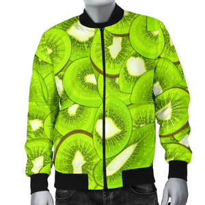 Sliced Kiwi Pattern Men Bomber Jacket