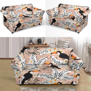 Toucan Theme Pattern Loveseat Couch Slipcover