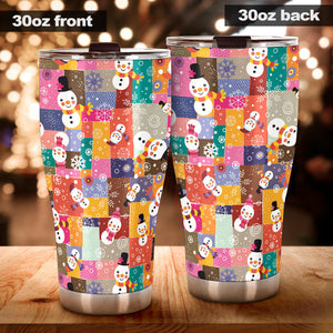 Snowman Colorful Theme Pattern Tumbler