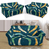 Boomerang Aboriginal Pattern Dark Background Loveseat Couch Slipcover