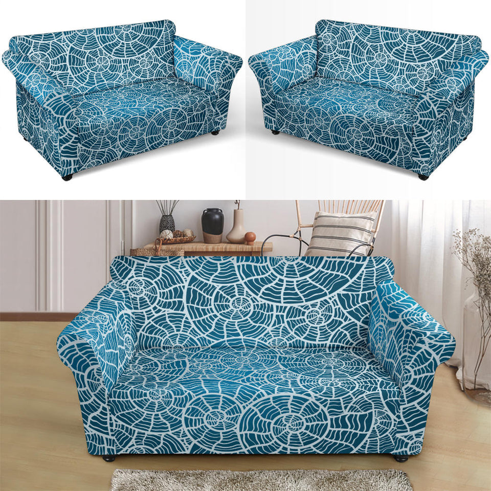 Shell Pattern Theme Loveseat Couch Slipcover