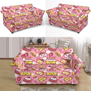 Cake Pattern Background Loveseat Couch Slipcover