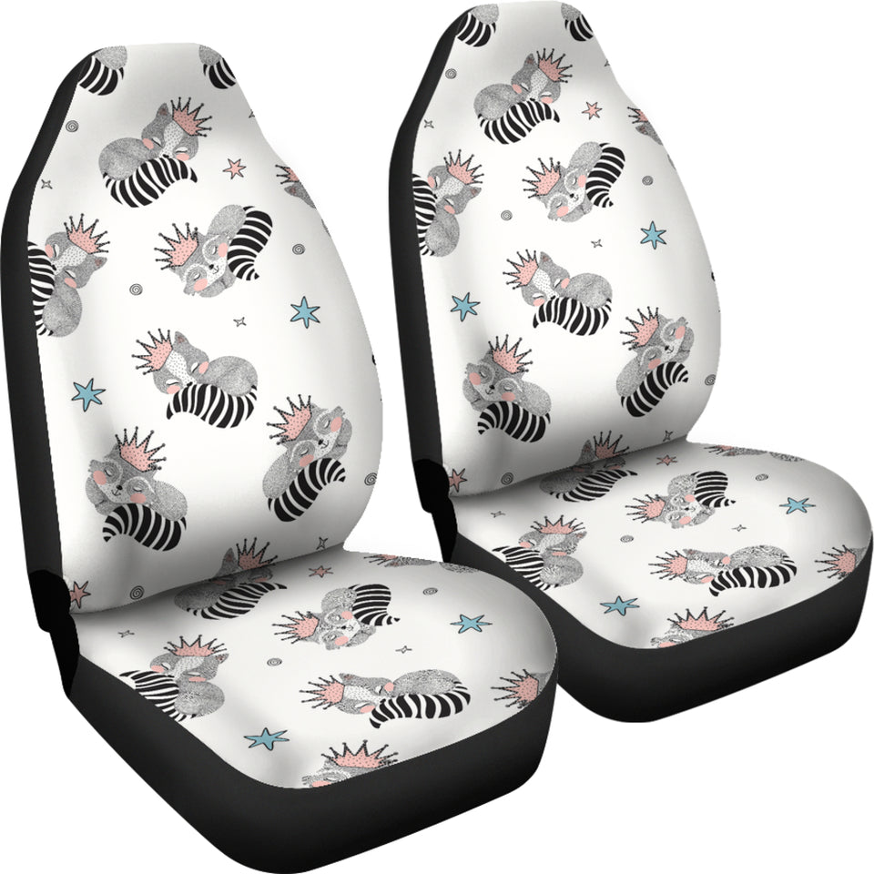 Sleep Raccoon Pattern Universal Fit Car Seat Covers