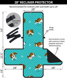 Cute Beagle Pattern Recliner Cover Protector