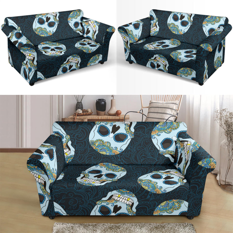 Suger Skull Pattern Loveseat Couch Slipcover