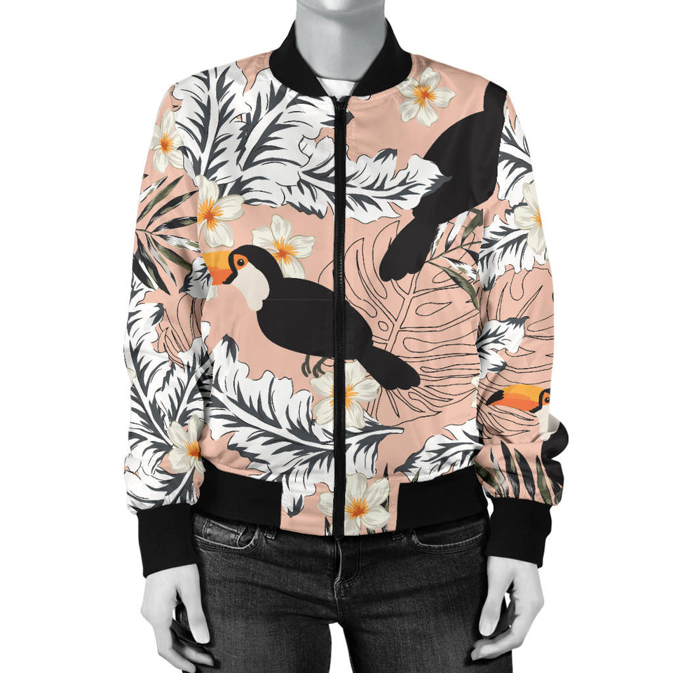 Toucan Theme Pattern Women Bomber Jacket