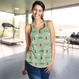 Windmill Green Pattern Women Racerback Tank Top