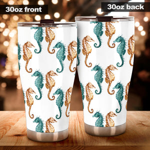 Seahorse Pattern Background Tumbler