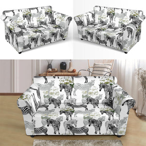 Zebra Pattern Loveseat Couch Slipcover