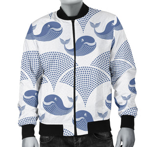 Whale Pattern Men Bomber Jacket