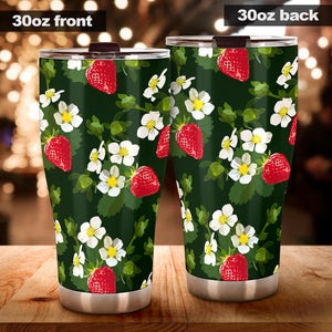 Strawberry Pattern Background Tumbler