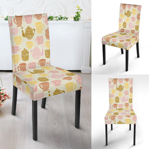 Tea pots Pattern Print Design 02 Dining Chair Slipcover