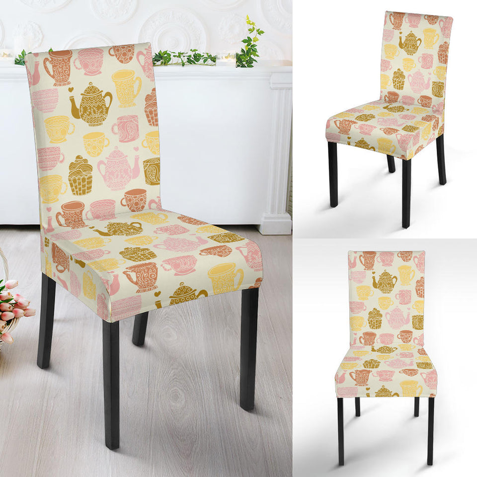 Tea pots Pattern Print Design 02 Dining Chair Slipcover