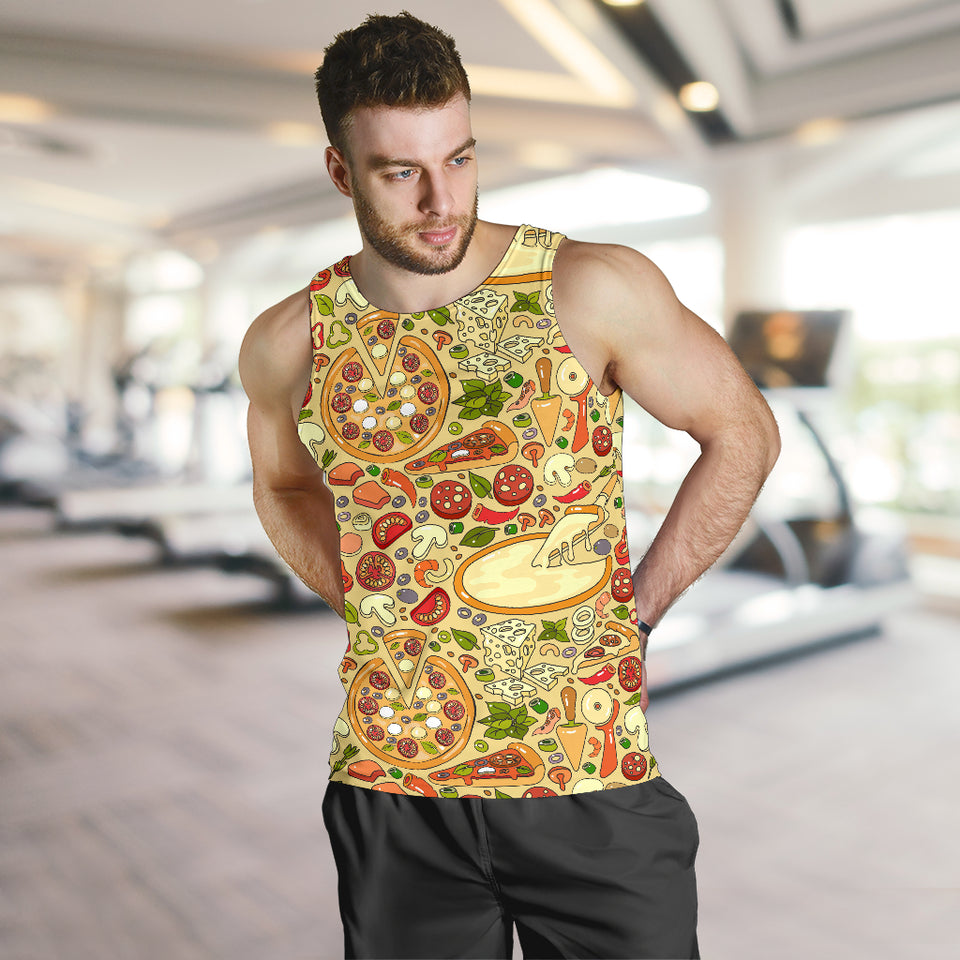 Pizza Pattern Background Men Tank Top