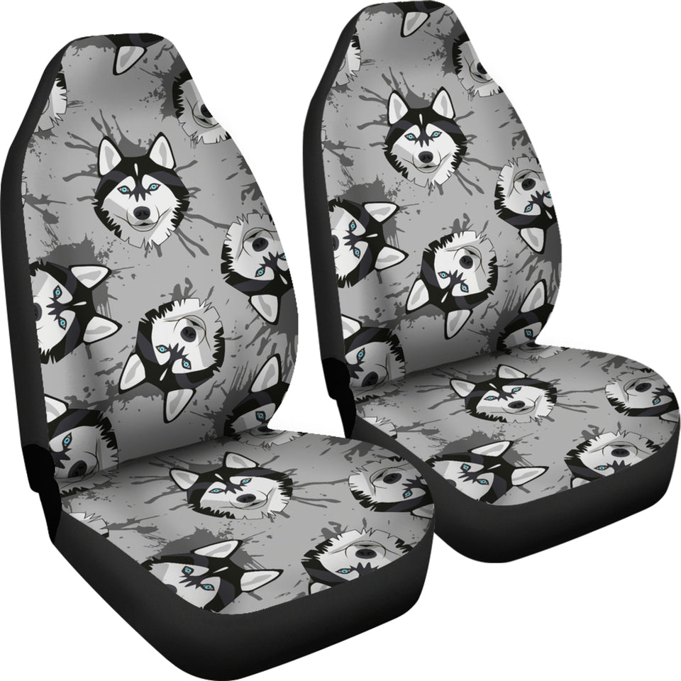 Siberian Husky Pattern Theme Universal Fit Car Seat Covers